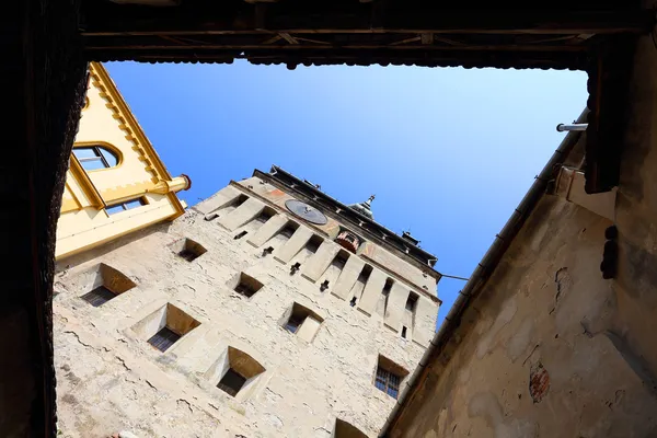 Architektonický detail sighisoara středověkého města — Stock fotografie