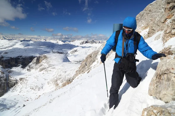 Winter alpine trekking — Stock Photo, Image