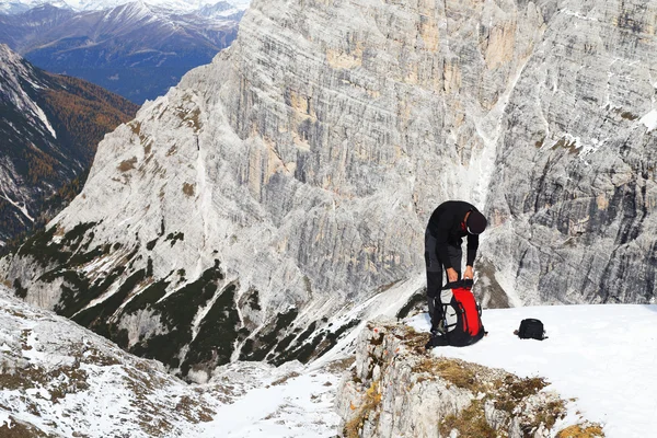 Alpinista de escalada — Fotografia de Stock