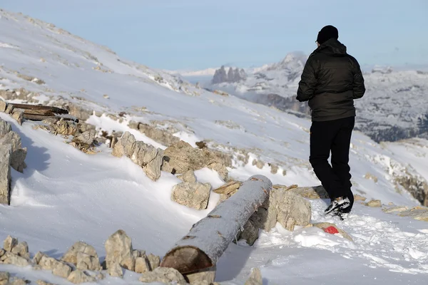 Senderismo alpino de invierno — Foto de Stock