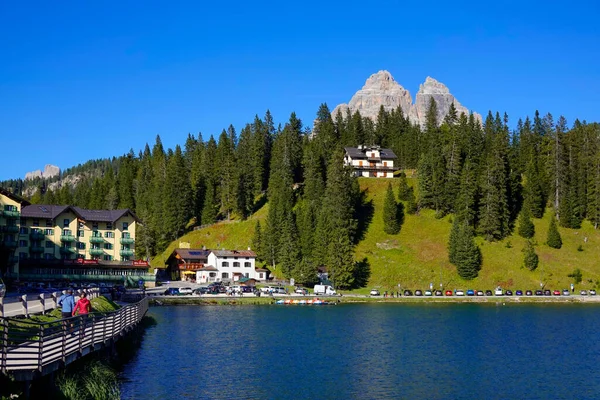 Letní Krajina Jezera Misurina Cadini Misurina Dolomity Itálie Evropa — Stock fotografie