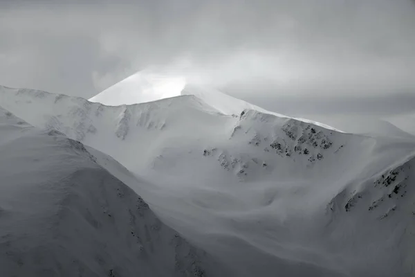 Vinterlandskap Transylvanska Alperna Fagarasbergen Rumänien Europa — Stockfoto