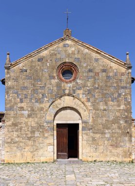 Monteriggioni, Siena, İtalya, Avrupa 'nın ortaçağ köyünün mimarisi