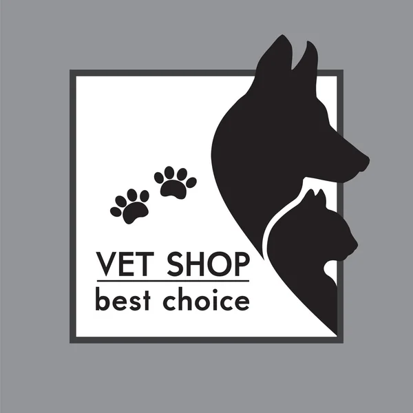 Köpek ve kedi silhouettes. — Stok Vektör