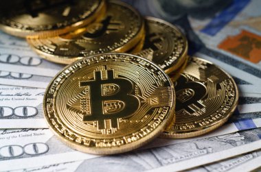 ABD Doları Üzerinde Fiziksel Bitcoin.