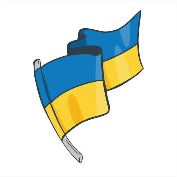 Ukraińska żółta i niebieska flaga Szkic wektor ilustracji. — Wektor stockowy