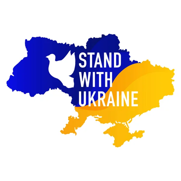 Stoisko z Ukrainą szablon plakat z sylwetką ukraińskiej mapy. — Wektor stockowy
