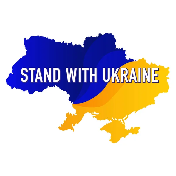 Stoisko z Ukrainą szablon plakat z sylwetką ukraińskiej mapy. — Wektor stockowy