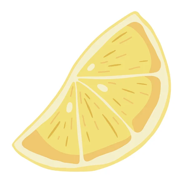 新鲜的黄色柠檬片。水果食品说明 — 图库矢量图片