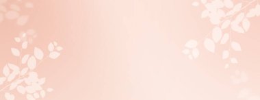 Minimalist Autumn Banner background with silhouettes and shadows of Trees branches and Leaves with empty space for text.