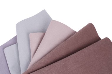 Light Set Yelken Şampanyası ve çikolata rengi kadife kumaş örnekleri. Kumaş dokusu arkaplanı