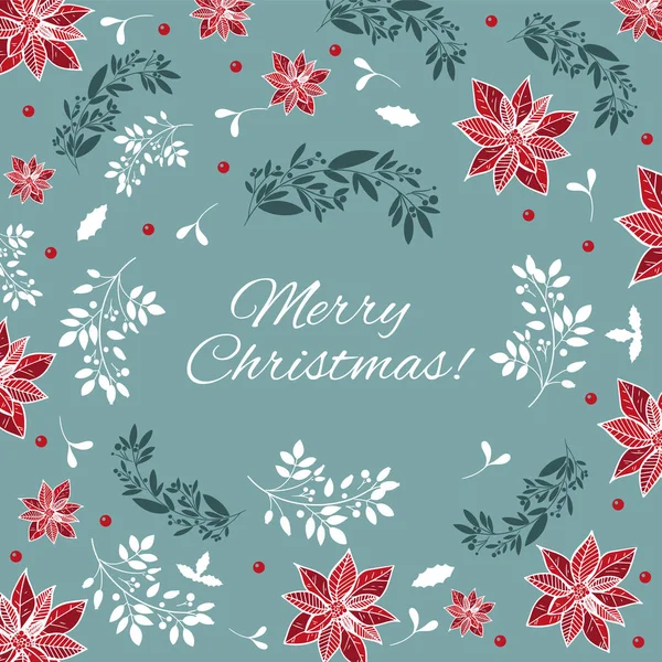 Buone Feste Buon Natale Template Con Elementi Decorativi Disegnati Mano — Vettoriale Stock