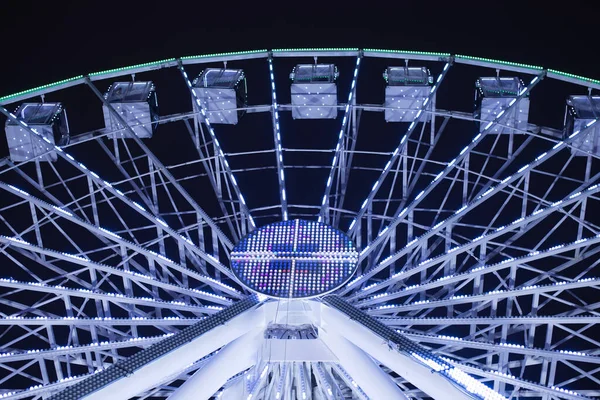 Ferris Wheel City Center Winter Seasonal Night City Background Cristmas — Stock Photo, Image