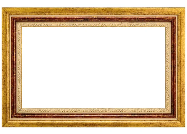 Cornice in tela mockup rosso dorato isolata su sfondo bianco — Foto Stock