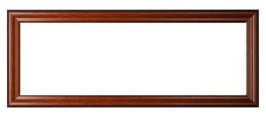 Kahverengi Altın Klasik Eski Vintage Wooden model tuval çerçeve beyaz arka planda izole. Boş ve çeşitli deneklerin baget kalıpları. Tasarım elemanı. resim, ayna ya da fotoğraf çerçevelemek için kullanılıyor.