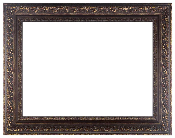 Bruin Goud Klassiek Oud Vintage Houten Mockup Canvas Frame Geïsoleerd — Stockfoto