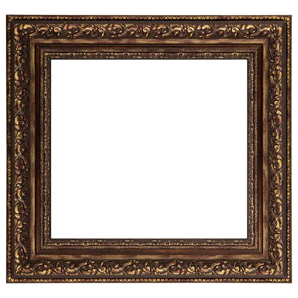 Brown Gold Classic Old Vintage Wooden Mockup Canvas Frame Isolated — Stock Photo, Image