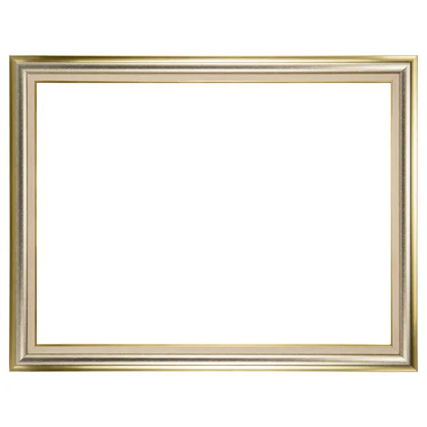 Classic Beige Gold Old Vintage Wooden Mockup Canvas Frame Isolated — Stock Photo, Image