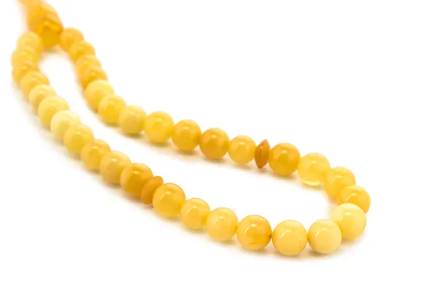 Baltic Necklace Made Natural Polished Transparent Honey Luxury Amber Beads — Stock Photo, Image