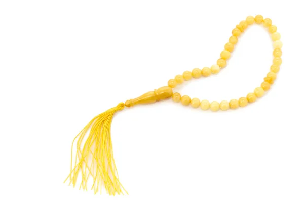 Rosari Religiosi Collana Baltica Miele Naturale Lucido Trasparente Perline Ambra — Foto Stock