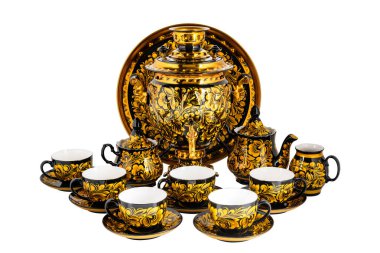 Eski Rus halk oyuncakları seti.