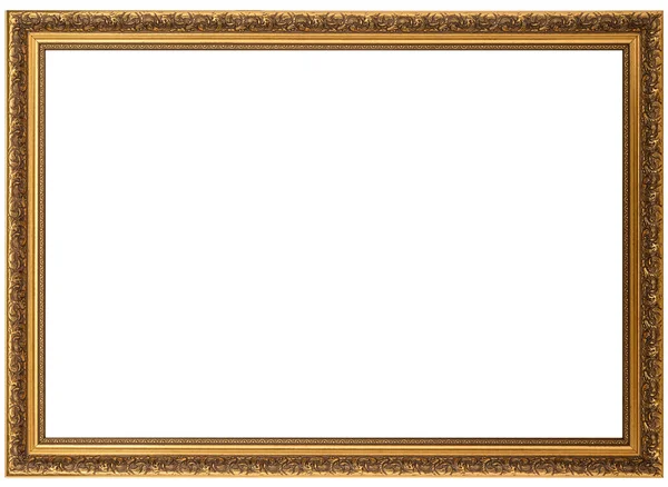 Old Vintage classic Golden Wooden mockup canvas frame — Stockfoto