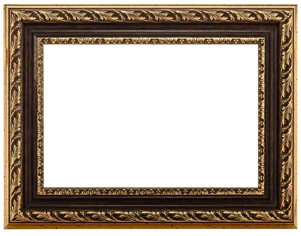 Brown Golden Classic Old Vintage Wooden Mockup Canvas Frame Isolated — стокове фото