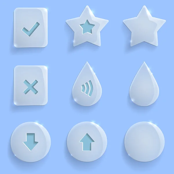 Set of glass web icons. — Stock Vector