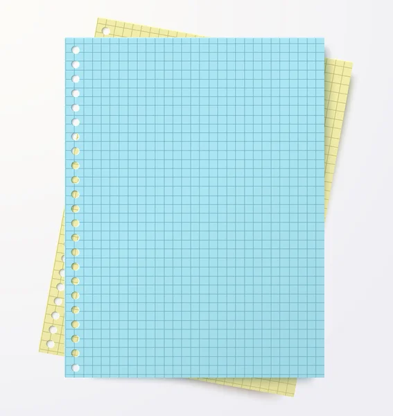 Barevné listy notebook matematiky na bílém pozadí. Royalty Free Stock Ilustrace