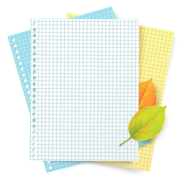 Barevné listy papíru s podzimní listí. Royalty Free Stock Ilustrace