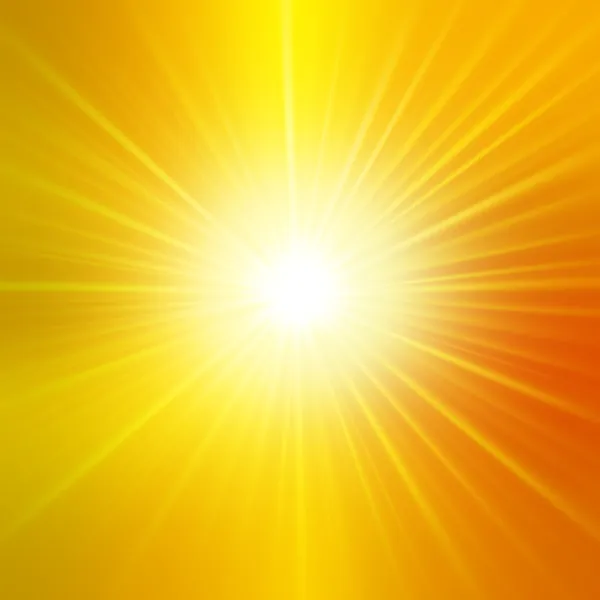 Fondo de verano con una magnífica explosión de sol con destello de lente. Caliente con espacio para su mensaje — Foto de Stock