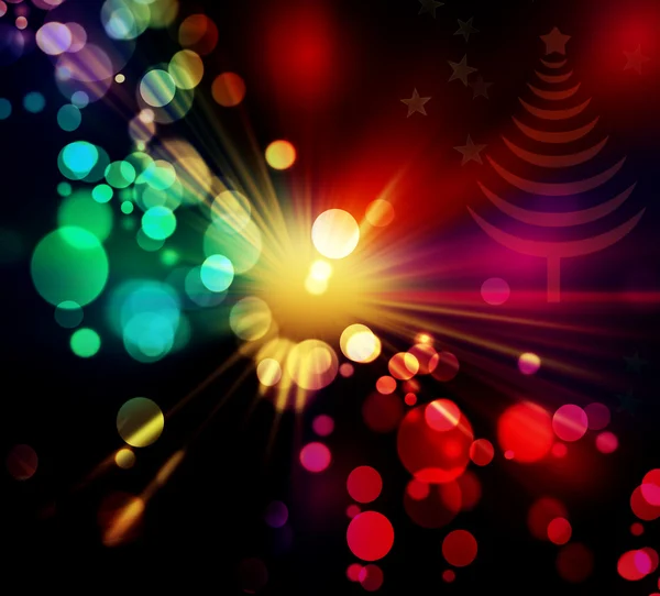 Abstrato vermelho, verde, amarelo e rosa circular bokeh fundo da luz de Natal — Fotografia de Stock
