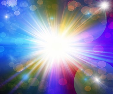 lens flare ile mavi gökyüzü güneş