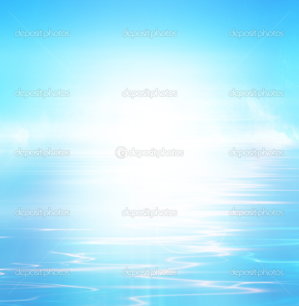 Blue abstract background with white spot light, abstract tropica