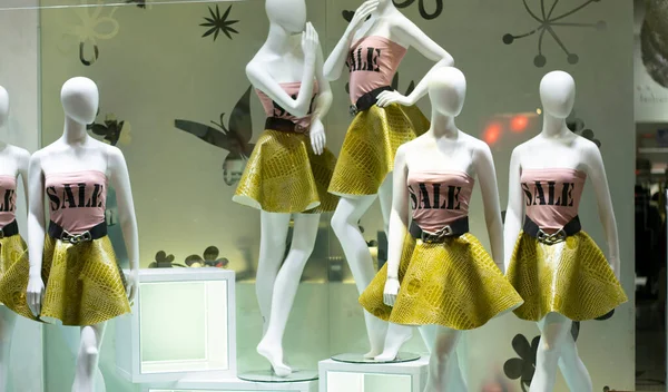 Clothes displayed in the window
