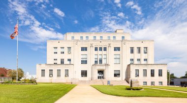 Texarkana, Arkansas, ABD - 26 Eylül 2021: Tarihi Miller Adliyesi