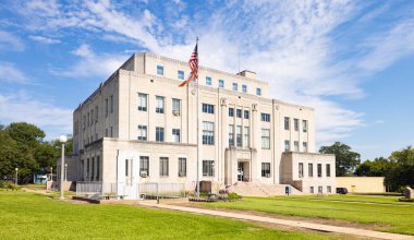 Texarkana, Arkansas, ABD - 26 Eylül 2021: Tarihi Miller Adliyesi