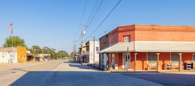 Delight, Arkansas, ABD - 26 Eylül 2021: Antioch Caddesi 'ndeki eski iş bölgesi