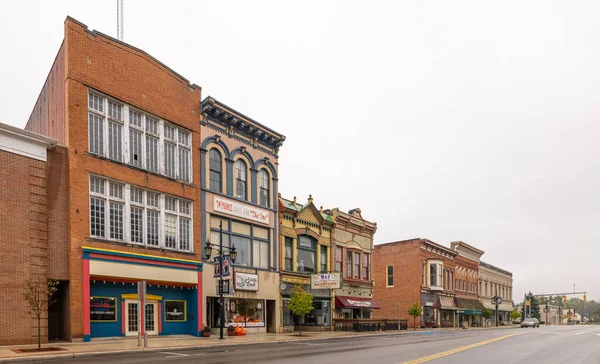 Napoleon Ohio Usa Października 2021 Historyczna Dzielnica Biznesowa Wzdłuż Perry — Zdjęcie stockowe