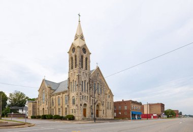 Kahire, Illinois, ABD - 18 Ağustos 2021: St. Patrick Roma Katolik Kilisesi