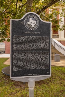 Hemphill, Teksas, ABD - 17 Ekim 2021 Sabine İlçesi Tarihi