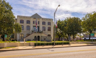 Woodville, Teksas, ABD - 17 Ekim 2021: The Tyler County Adliyesi
