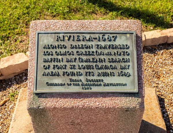 Sarita Texas Usa September 2021 Plaquette Geschiedenis Van Alonso Deleon — Stockfoto