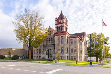 Cassopolis, Michigan, ABD - 21 Ekim 2021: Tarihi Cass İlçe Mahkemesi