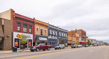 Charlotte, Michigan, ABD - 24 Ekim 2021: Cochran Bulvarı 'ndaki Tarihi İş Bölgesi