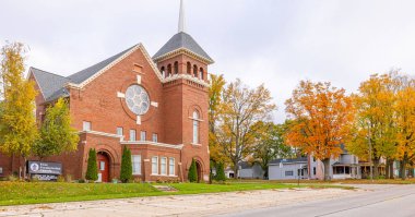 Cadillac, Michigan, ABD - 22 Ekim 2021: Birinci Presbiteryen Kilisesi