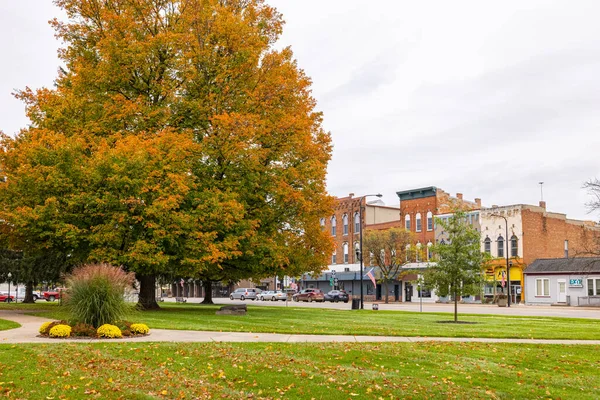 Charlotte Michigan Usa October 2021 Historic Business District Lawrence Avenue — Stock Photo, Image