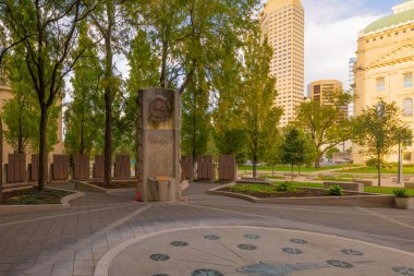 Indianapolis, Indiana, USA - October 19, 2021: Indiana Law Enforcement and Firefighters Memorial