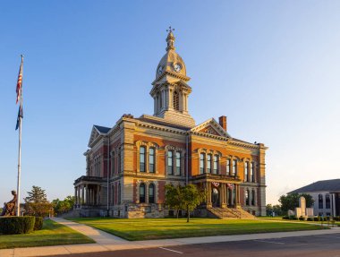 Wabash, Indiana, USA - August 22, 2021: The  Wabash County Courthouse