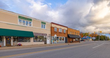 Roscommon, Michigan, USA - October 23, 2021: The business district on 5th Street